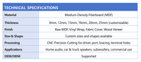 Boîtiers de haut-parleurs MDF personnalisés, boîtes en bois vides pour l'audio domestique, les haut-parleurs de voiture, les caissons de basses, OEM ODM, crossover bidirectionnel, impédance 8 ohms