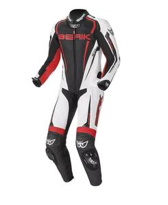 ชุดแข่งรถมอเตอร์ไซค์หนังแท้ Berik Race-X สีดำ ขาว แดง แบบชิ้นเดียว - Product Image 2