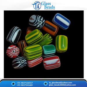 Perles Chevron en Verre Multicolores Artisanales de Qualité Supérieure – Fournisseur en Gros pour la Fabrication de Bijoux Ethniques - Product Image 3