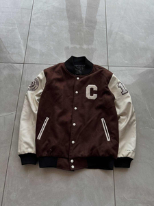 OEM Men's Stand Collar Classic Varsity Letterman Baseball College <b>Jacket</b> With White <b>Leather</b> Strip <b>Winter</b> Heated <b>Jacket</b> - Product Image 3