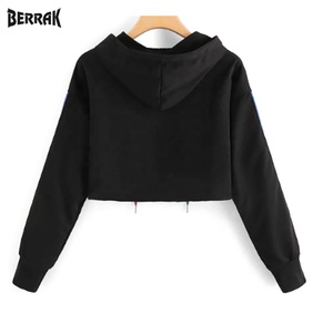 Women <b>Hoodie</b> Dream Merch Cropped Sweatshirt Pullover Casual Long <b>Sleeve</b> Striped <b>Short</b> Top <b>Hoody</b> - Product Image 2