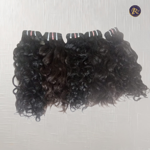 Extensión de cabello rizado ondulado de 20 \ "100% cabello indio Remy virgen negro Natural de alta calidad para trenzar el cabello del templo - Product Image 5