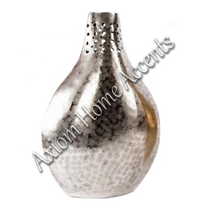 Vase moderne élégant en terre cuite Axiom Home Accents Metal Transparent Glaze pour plantes d'intérieur Vase de table décoratif floral - Product Image 2
