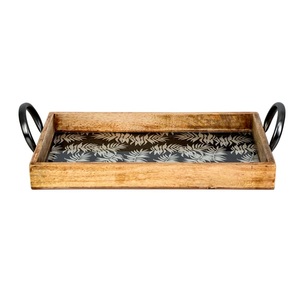 Newly Released High Quality Eco-Friendly Polished Wooden Customized Shape Buddhist Theme Serving Tray Handles - Product Image 4