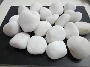 Matte Snow White Oval Garden Pebble Natural Marble Stone for Outdoor Landscaping Park & Filter Media Bulk Direct Factory Supply - Product Image 2