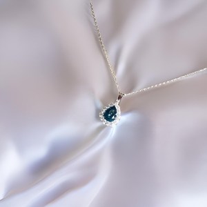 Collar de Plata de Ley con Colgante de Topacio Azul en Forma de Lágrima, Engaste de Bisel, Gema, Hecho a Mano, Joyería para Niños y Mujeres, Venta al por Mayor - Product Image 2