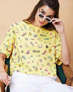 Camisetas de Verano para Mujer, Estilo Cuadrado, Estampadas o Lisas, de Algodón y Poliéster Premium, Tejido Jersey Transpirable, Manga Corta - Product Image 4