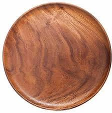 Round Wooden Flat <b>Plate</b> Polished Natural Finish Durable Eco-Friendly Minimalist Design Party Dishes & <b>Plates</b> - Product Image 4