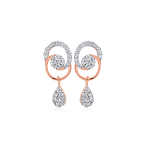 Pendientes de Oro Rosa de 18K con Diamantes Cultivados en Laboratorio, Forma de Pera, Joyería Fina para Mujer, Regalo de Aniversario de Bodas - Product Image 1