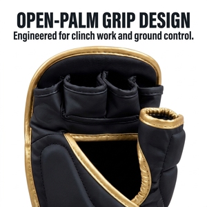 Guantes de MMA para Combate, Guantes Deportivos de Cuero de Medio Dedo, Guantes de MMA Personalizados, Proveedor Mayorista de Equipo Deportivo - Product Image 4