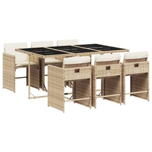 Set di 6 Mobili da Giardino per Patio in Combinazione di Colori Beige, Nero, Crema e Bianco - Product Image 2