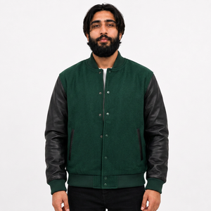 Chaqueta Varsity Personalizada al por Mayor para Marcas de Moda Estadounidenses con Parches y Apliques - Product Image 2