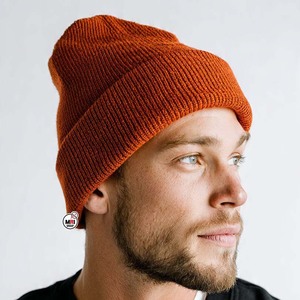 Solid Color Orange Knitted Beanie 100% Acrylic Male OEM Casual <b>Winter</b> Hat for Adults 56-58CM Head Circumference Wholesale Unisex - Product Image 1