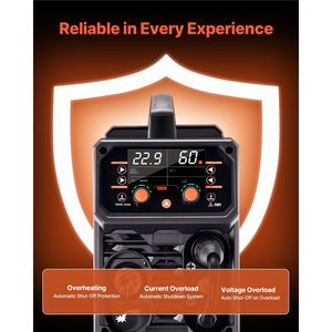 Saldatrice Professionale MIG 250A Plus 5-in-1 Sinergica per Saldatura MIG a Impulsi/MIG a Gas/MIG con Filo Animato/Elettrodo/TIG Lift - Product Image 4