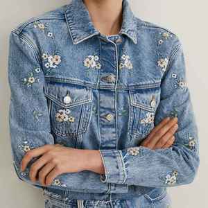 Veste en jean déchirée délavée bleue pour femme, style décontracté, mode européenne et américaine - Product Image 3