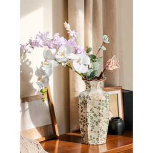 High Standard Quality 8-16 Inches Exquisite Durable <b>Ceramic</b> <b>Vase</b> With Floral Pattern Tabletop Decor Shabby Chic Style - Product Image 4