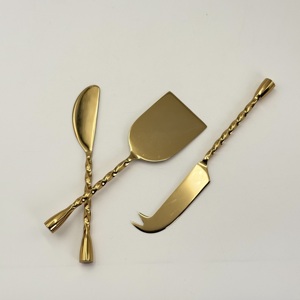 Juego de Utensilios para Queso de Último Diseño, Utensilios para Queso de Acero Inoxidable con Mango Trenzado y Acabado Dorado para Mesa, Hogar y Hotel - Product Image 3