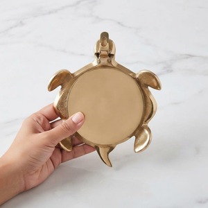 Horloge murale vintage en laiton en forme de tortue, décoration nautique et maritime, style antique, thème océanique, décoration murale pour chambre et salon - Product Image 3