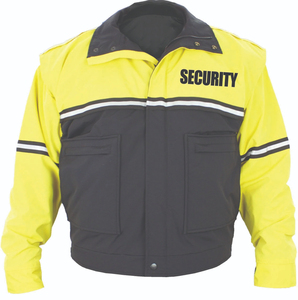 Veste de sécurité réfléchissante à col montant pour agent de sécurité, uniforme de travail, manteau d'hiver coupe-vent et imperméable, veste de patrouille de sécurité bleu-noir - Product Image 4