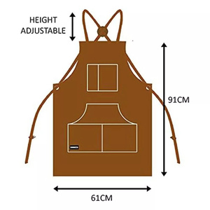 Best Quality Heavy-Duty Construction Welders Sleeveless Apron Men Cowhide Split Leather Welding Cover Flame-Resistant Pockets - Product Image 6