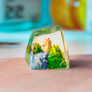 Keycaps Artisanat Forêt Mystique, Keycaps Artisanat Personnalisé, Keycaps Anime Mignons, Keycaps Verts, Ensemble de Keycaps, Keycaps en Bois - Product Image 2