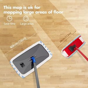 For Masthome Extra Large Microfiber <b>Mop</b> 16 <b>Flat</b> <b>Mop</b> with 5 Pad Wet & Dry Use for Hardwood & Laminate Dust <b>Mop</b> for Floor Cleaning - Product Image 2