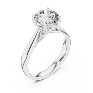 Classic Round Cut Lab Grown Solitaire <b>Ring</b> <b>Set</b> 18KT White Gold Rhodium Plated Certified for Party Wedding Luxury Gifting <b>Women</b> - Product Image 1