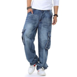 Pantalones Cargo de Mezclilla Azul Claro Casuales y Ligeros al por Mayor, Pantalones de Calle de Alta Calidad con Múltiples Bolsillos para Hombre - Product Image 3