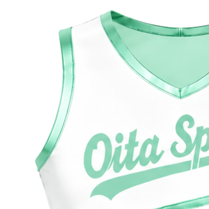 Maillot de cheerleading vert menthe sans manches, coupe courte, respirant, uniforme sportif personnalisé pour l'entraînement d'équipe, tenue athlétique de performance - Product Image 4
