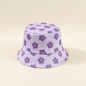 Chapeau Bob Unisexe Violet à Motifs Floraux Personnalisé OEM Vente en Gros - Product Image 1