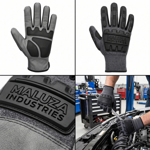 MALUZA INDUSTRIES Factory Direct High Dexterity Mechanics Work <b>Gloves</b> Heavy Duty Anti Abrasion Polyester Anti-Slip Touchscreen - Product Image 4