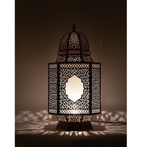 Vintage Wholesale Black <b>Moroccan</b> Metal Iron Ramadan Wind Lamp LED Retro Desktop Turkish <b>Decorative</b> <b>Moroccan</b> Lantern - Product Image 4