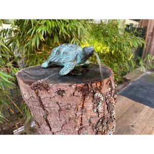 Fuente de Agua con Forma de Tortuga para Decoración de Jardín Exterior, Acabado Verde Pátina, Estilo Simple, Fuente de Aluminio con Escultura de Tortuga, Artículos de Jardinería - Product Image 2