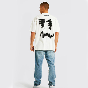 Camiseta Extra Grande Personalizada con Estampado DTG para Hombre, Lavable, con Estampado Puff, Diseño Casual de Manga Corta con Patrón de Letras para Verano - Product Image 5