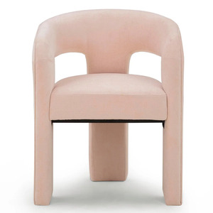 Chaise de salle à manger moderne en forme de baril, fauteuil d'appoint rembourré, chaise latérale en tissu à dossier ouvert pour appartement, hôtel, salle à manger - Product Image 2