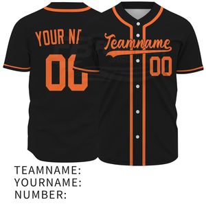 Maillot de baseball personnalisé pour homme, manches courtes, impression du nom de l'équipe, respirant, antibactérien, polyester, uniforme adulte, coupe classique, noir - Product Image 4