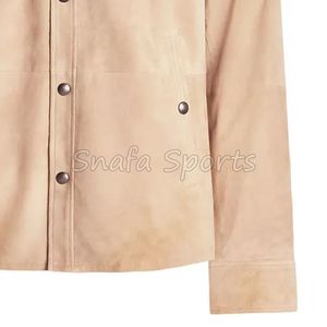 Camisa Premium Vintage de Piel de Cordero Genuina para Hombre, Material de Gamuza Premium, Cuello Casual, Tallas Grandes - Product Image 5