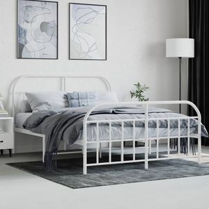 Base de Cama Doble de Acero Blanco, Rectangular, Metálica - Product Image 3