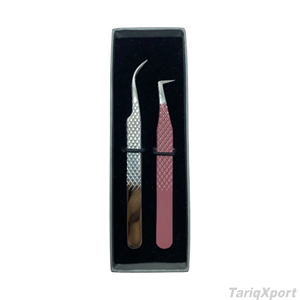 Juego de Pinzas de Acero Inoxidable de Alta Calidad para Extensión de Pestañas, Punta Curva de Volumen, Herramienta de Precisión de 12 mm - Product Image 3