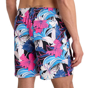 Shorts décontractés pour hommes en toile 140g à taille mi-haute élastique, imprimés numériquement, anti-plis et respirants en polyester - Product Image 3