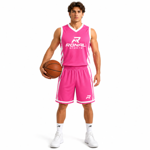 Tenue de basketball haute performance à séchage rapide, maillot et short de sport pour hommes, logo et couleurs personnalisables - Product Image 3