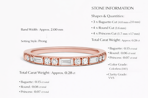 แหวนแต่งงานเพชรเลี้ยงในห้องปฏิบัติการ รับรองโดย IGI ทองคำ 14K สีโรสโกลด์ ทรงกลมเจียระไนแบบบริลเลียนท์ ประดับมรกตด้านข้าง ของขวัญวันครบรอบสำหรับผู้หญิง - Product Image 2