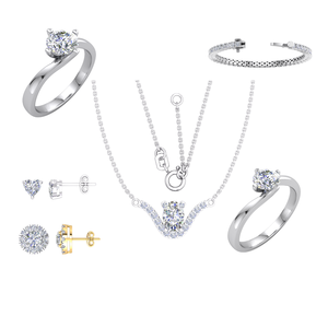 เครื่องประดับเพชรคุณภาพสูงจาก Divya Creations สำหรับผู้หญิง เพชรเพาะเลี้ยง 925 เงินแท้ ชุบโรเดียม หรูหรา น้ำหนัก 3.08 กะรัต รับรองโดย IGI สี E ทรงบริลเลียนท์คัท - Product Image 4