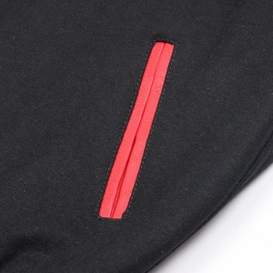 Vêtement unisexe tendance, style streetwear, avec patchwork géométrique et dessin animé, col montant, capuche, corps en laine, manches rouges, haute qualité, OEM/ODM disponible - Product Image 3