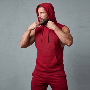 Débardeur à capuche sans manches pour homme, style sportif et respirant, idéal pour la gym et l'entraînement - Product Image 3