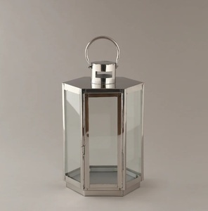 Customizable <b>Large</b> Metal <b>Lantern</b> With Glass Candle Holder For Outdoor Garden Patio Porch Balcony And Wedding Ceremony Decoration - Product Image 1
