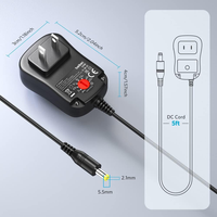 24W Evrensel 3V-12V AC DC Adaptör, 8 Uçlu Çoklu Voltaj Güç Kaynağı, LED Şerit Işık, CCTV Kamera, Bluetooth Hoparlör için