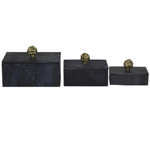 Best-Selling Black Marble <b>Jewelry</b> <b>Box</b> 3 Pieces Different Size With Lid Organizer with Removable Lid for Ring and Necklaces - Product Image 1