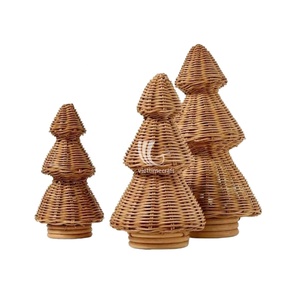 Artesanía ratán regalo árbol de Navidad, vacaciones hechas a mano naturales, Mimbre ratán árbol de Navidad Decoración de mesa al por mayor - Product Image 5