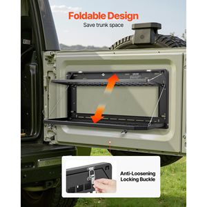 Tavolo per Portellone Jeep Wrangler JK 2007-2024 in Acciaio al Carbonio Pieghevole con Pannello Molle a Doppio Strato, Tavolo Ribaltabile da 100 Libbre per Montaggio Posteriore - Product Image 5